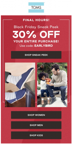 Toms Black Friday Email
